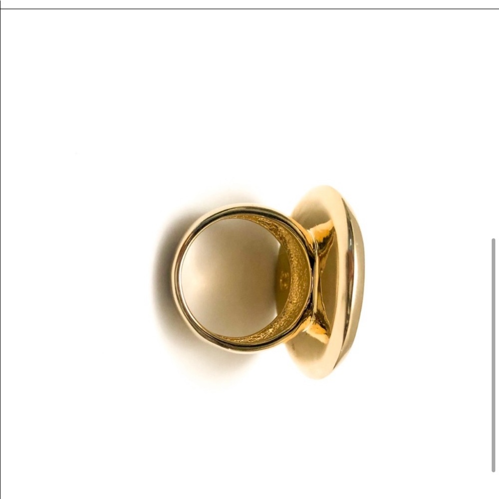HOUSE of HARLOW black onyx resin oval goldtone ring 5 6 7 8 - Picture 4 of 9
